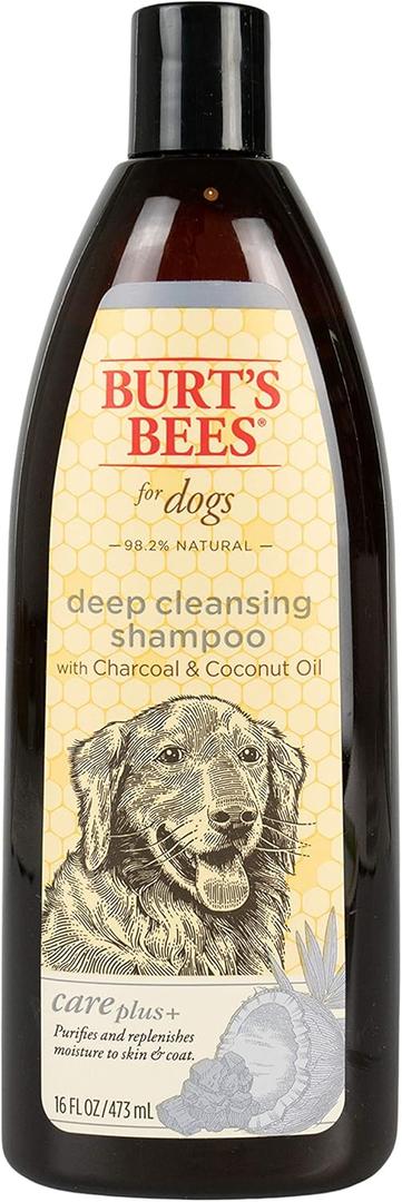 Burt's Bees for Dogs Care Plus+ Natural Deep Cleansing Charcoal & Coconut Oil Shampoo | Dog Shampoo to Naturally Purify and Replenish Dog's Skin & Coat | pH Balanced for Dogs - Made in USA, 16 Oz