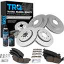 TRQ Front and Rear Brake Pad & Rotor Kit Brake Chemical Kit Brake Pads Brake Rotor Ceramic Vented Premium G-Coated Compatible with 2018-2020 Ford Expedition F-150 Lincoln Navigator