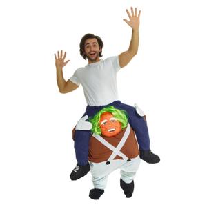 Morph One Size Fits Factory Piggyback Costume, Chocolate Worker