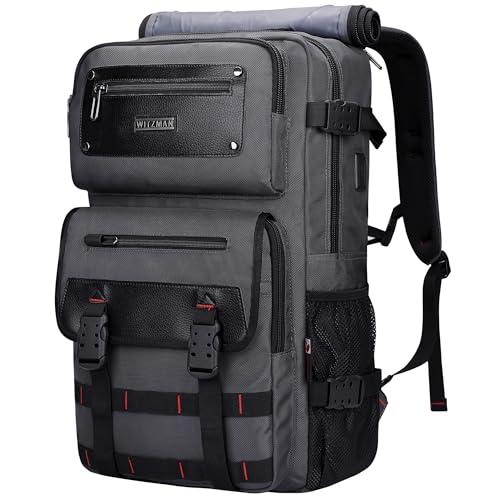 WITZMAN Carry On Travel Backpack for Men Duffle Bags Fit 17 Inch Laptop Airline Approved Laptop Backpack(B685 Silvery Grey)