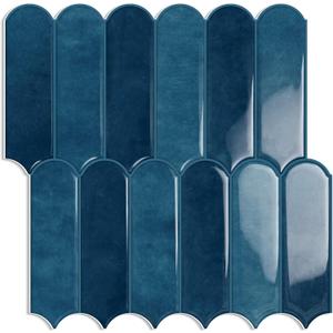 Blue Backsplash Tile Peel and Stick 12"x12" for Kitchen Bathroom Self Adhesive Wall Tiles (10-Sheet,Navy)