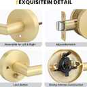Goldenwarm Gold Door Handles Interior, Privacy Brushed Gold Interior Door Handles, Heavy Duty Zinc Alloy Brushed Brass Door Lever for Bedroom and Bathroom (6 Pack)