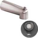 SENTO Nickel Universal Bathroom Tub Spout with Diverter, Durable Heavy Duty Metal Bathtub Faucet with Shower Diverter - 7 Inches 1/2" IPS Inside Thread, Satin Nickel