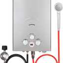 CAMPLUX Tankless Water Heater - 2.64GPM Portable Propane Heater for Off Grid, Camping, Outdoor Shower - 68,000 BTU - BW264G - Gray