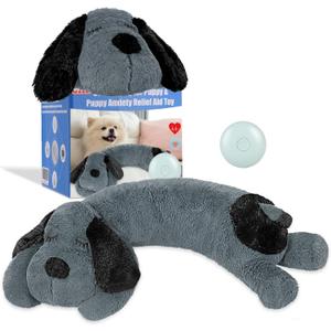 WEOK Puppy Heartbeat Toy for Separation Anxiety Relief, Heartbeat Stuffed Animal Anxiety Calming Behavioral Aid Plush Toy for Dogs Cats Pets