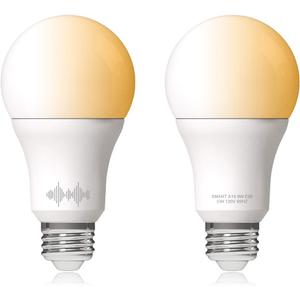 A19 Smart WiFi LED Light Bulbs, Tunable Changing, Warm to Cool White Dimmable, Compatible with Alexa & Google Home (No Hub), 60W Equivalent E26, 2700K-6500K, 2 Count