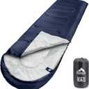 MEREZA Sleeping Bags for Adults Cold Weather Mens Warm Sleeping Bag for Big and Tall Girls Boys with Compression Sack for 3-4 Season Camping Backpacking Hiking