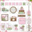 Bucherry 21 Pcs Spring Flower Tiered Tray Decor Set Farmhouse Tulip Floral Wooden Sign Rustic Spring Table Centerpieces Tulips Tiered Tray Decorations for Home Shelf Tabletop Kitchen
