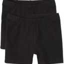 The Children's Place Girls Basic Cartwheel Short (Large, Black 2-pack)