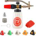 Rdutuok Pressure Washer Foam Cannon with Dual-Connector Double Tip Attachment Dual Lance Pressure Washer Wand for Soap Cannon 5 Power Washer Sprayer Nozzle Tips M22 and 1/4" Quick Connect 3600PSI