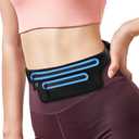 AIRSPO Running Belt, Waist Pack Fanny Packs for Women & Men with 2 Zipper Pockets Cross Body Bag Money Belt Phone Holder for Running Cycling Hiking
