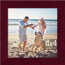 decorUhome 4x4 Picture Frame, Display Pictures 4x4, Wall & Tabletop Display Photo Frame, Cherry Red, 1 Pack