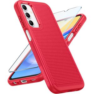 FNTCASE for Samsung Galaxy A15-5G Case: Dual Layer Protective Heavy Duty Cell Phone Cover Shockproof Rugged with Non Slip Textured Back - Military Protection Bumper Tough - 2024, 6.5inch
