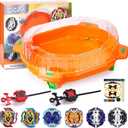 COCOFOX Battling Top Burst Toy Set, 6 Battling Tops 2 Launchers and 1 Stadium, Toys for 6 Year Old Boys & Girls & UpOrange
