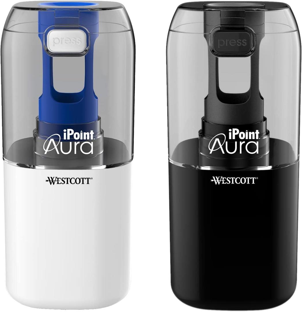 Westcott iPoint Aura Battery Pencil Sharpener, Assorted Colors (17319)