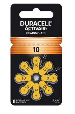 6 Duracell Hearing Aid Batteries Size: 10