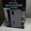 NineSky Dehumidifiers for Home, 95 OZ Water Tank, (1000 sq.ft) Dehumidifiers for Bathroom Bedroom Basement with Auto Shut Off,7 Colors LED Light(Gray)