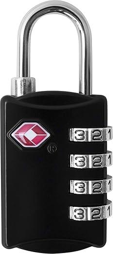 4 Digit Combination Steel Tsa Luggage Lock - Black