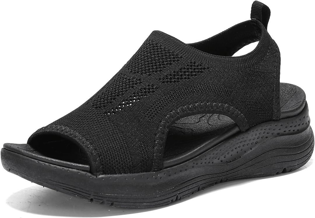 Women Walking Sandals Arch Support Orthotic Comfortable Plantar Fasciitis Non-slip Casual Open Toe Sport Sandals for Athletic Summer Beach, size: 37.5
