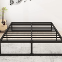 14 Inch Queen Bed Frame Heavy Duty Steel Slat Support Metal Platform Bed Frame Queen Size No Box Spring Needed, Easy Assembly, Black