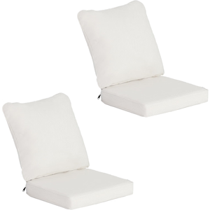 Outdoor Deep Seat Cushion Set of 2,20.5" x 21.5"x3.5" Patio Cushions Resilient Foam Filling, Water-Resistant Stain-Resistant UV-Resistant 1000+ Hrs, Weather Resistant,YKK Zippers,Almond20"x21.5"