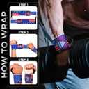 WYOX Weightlifting Wrist Wraps 12" Professional Quality Wrist Support with Heavy Duty Thumb Loop Best Wrap for Powerlifting Competition Strength Training Bodybuilding Gym Workout Bands for Stability (USA Flag)