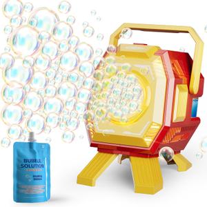 Bubble Machine with Lights, Big Bubbles Bubble Maker Toys for Girl Kids & Toddler, 320ml Large Tank, Battery Operated Bubble Blower for Birthday Parties, Weddings, Indoor & Outdoor Play