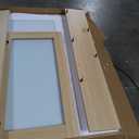 Fluted Vanity Desk with Mirror and LED Lights, Glass Top Makeup Vanity with 5 Drawers, Light Brown