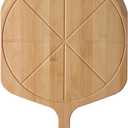 Fiery Chef 14 Bamboo Pizza Peel - Lightweight Smooth Wooden Pizza Paddle and Pizza Cutting Board with 8 Slice Grooves, Outdoor Pizza Oven Accessories, 21.6 Inch x 14 Inch