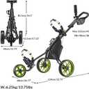 Caddytek CaddyLite 11.5 V3 Golf Push Cart - Lightweight Aluminum 3-Wheel Foldable Golf Bag Cart with Quad-Fold Frame, EVA Wheels, Adjustable Handle, Foot Brake, Mesh Net, Umbrella & Drink Holder