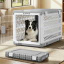 Collapsible Dog Crate for Large/Medium Dogs -  Foldable Dog Cage No-Tool Assembly, Travel Dog Crate with 2 Wheels - Easy to Carry, Space-Saving, Indoor Outdoor Use, 28"x18.3"x20.9"