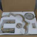 4-Light Brushed Gold Chandeliers for Dining Room, 15.6" Farmhouse Geometric Pendant Light Fixture for Entryway Foyer Kitchen Bathroom Over Sink