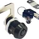 1 Pack Black Toolbox Locks with Keys 5/8 Inch Tubular Cam Lock Keyed Alike Zinc Alloy Cabinet Lock Hook Cam Drawers Locks