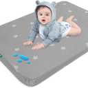 Bassinet Mattress Pad 25 x 36 Compatible with Dream On Me Nest/Zoom Portable/Zodiak, Pamo Babe Portable, Cosco Portable and Baby Trend, Waterproof Baby Foam with Removable Zippered Cover, Grey
