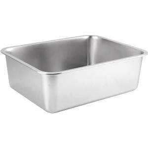 Cat Metal Kitten Litter Pan Rounded Corners Lightweight Smooth Edge Scratchproof Rustproof Top Open Kitten Toilet, 40x30x10cm