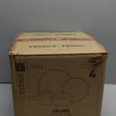 Stone Lain Celina Stoneware 16 Piece Dinnerware Set, Plates and Bowls, Black Matte Dish, Service for 4  Minimalist Round Style, Microwave & Dishwasher Safe