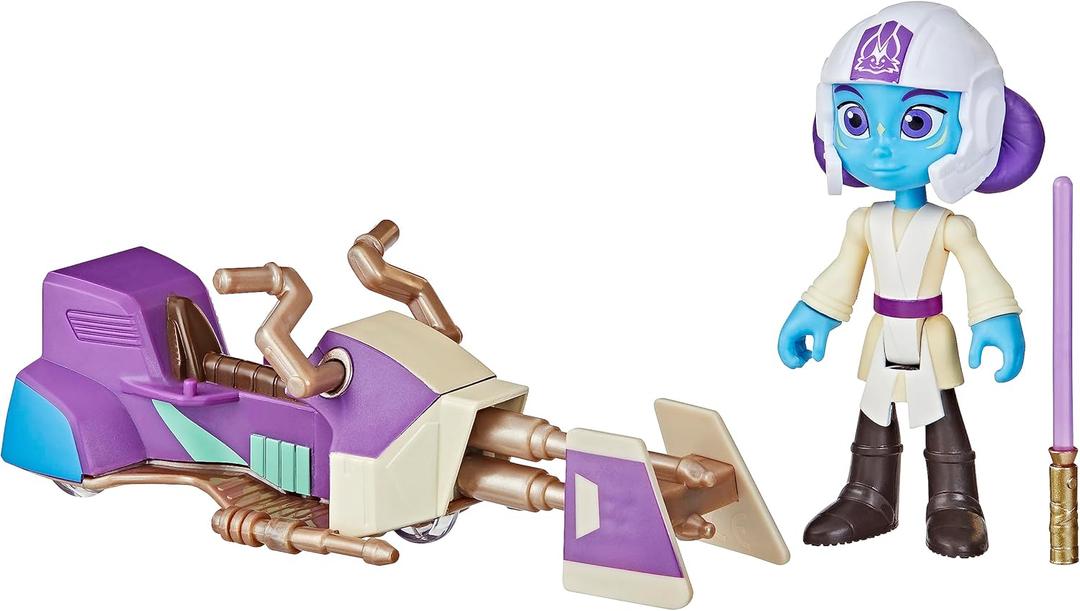 Star Wars: Young Jedi Adventures LYS Solay Figure & Speeder Bike, 4-Inch Scale Action Figures & Vehicles, Star Wars Toys, Preschool Toys for 3 Year Old Boys & Girls