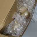 Vicenpal 16 Pcs Champagne Glass Christmas Balls Ornaments Set Glass Christmas Tree Decoration Xmas Tree Hanging Bulbs Ornaments for Xmas Home Decor Party