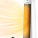 PELONIS 23 Oscillating Ceramic Tower Space Heater with Remote & Thermostat, Electric Energy Efficient Floor Heater for Indoor Use Large Room Safe with Timer, ECO Mode, 1500W, White (23inch Ivory White)