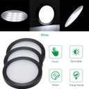 AIBOO Under Cabinet LED Black Cover Puck Lighting Kit with Touch Dimmer Switch for Kitchen Cupboard Closet Lighting (6 Lights,Daylight White)