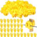 Geiserailie 200 Pcs T Post Insulators Shorter Wire Standard Snug Fitting T Post Clips Holding Insulators for Agricultural and Ranchers, Yellow