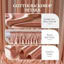 10x10 ft Rose Gold Glitter Backdrop Curtain for Parties, Wrinkle Free Glitter Photo Backdrop Drapes 2 Panels 5x10FT Shimmer Back Drop Cloth for Wedding Birthday Christmas Photography Background Decor