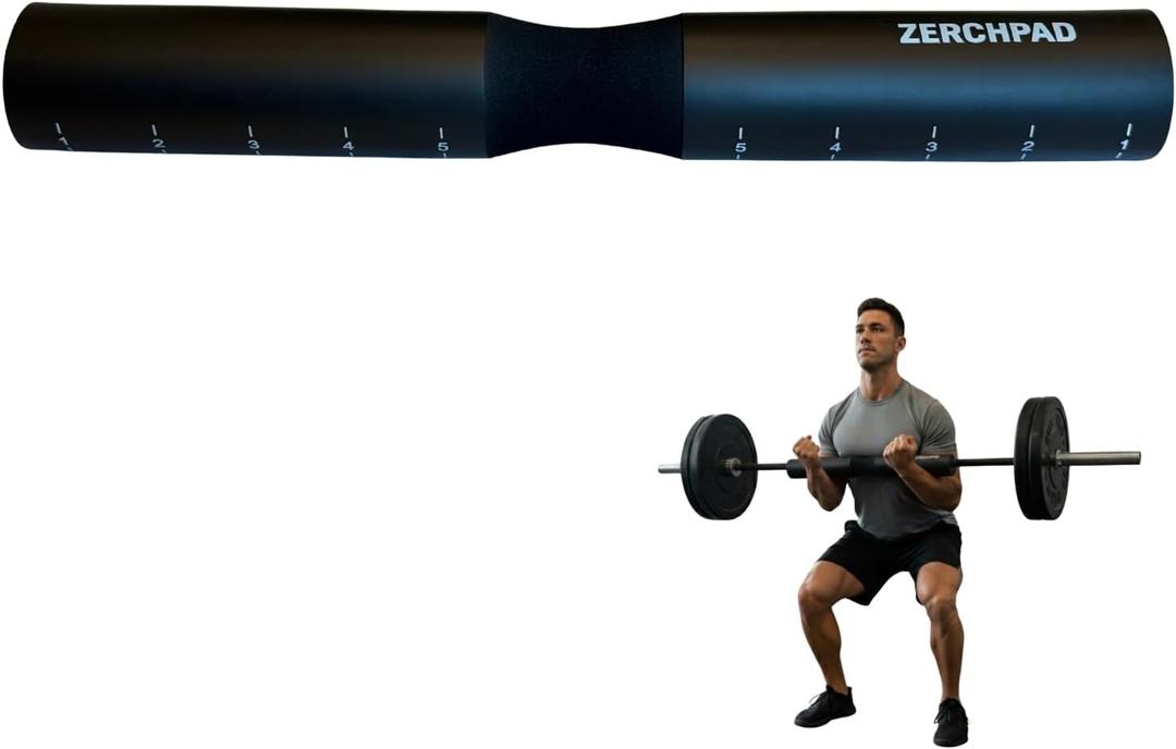 Barbell Pad Squat Pad Designed Specifically for Zercher Squats - Great for Zercher Squats, Front Squats and Hip Thrusts Extra Long LengthFit Standard and Olympic Bars Perfectly