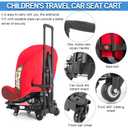 AKOZLIN Travel Airport Toddler Cart for Car Seat (Only fit for car Seats with ISOFIX Interface) Adjustable Belt Trolley Dolly