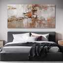MLART99 Modern Colorful Artwork Abstract Wall Decor for Living Room 24"x48" Large Wall Art Minimalist Pictures Neutral Poster for Bedroom living room Kicten Decorative 48"L x 24"W, Pink and Gold