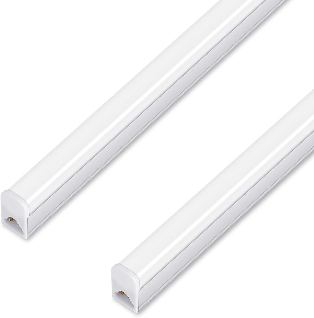 3FT LED Shop Light, 15W 1500lm Super Bright 6500K, Linkable T5 LED Fixture and Under Cabinet Lights, Corded Electric with Built-in ON/Off Switch (2 Pack)