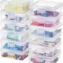 Small Plastic Storage Containers Clear Arts & Crafts Storage Boxes & Organizers Stackable Small Containers With Lids For Organizin (Set 1)