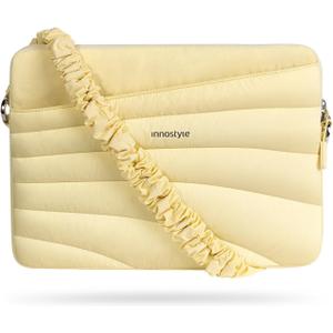 Innostyle Laptop Sleeve for Macbook neo 16" with Strap for Women Men Yellow | Lightweight, Waterproof, laptop Bag with Elastic Shoulder Strap, MacBook Pro 16 M5 M4 M3 M2 M1, 2 Hidden Pocket, 15-16 inch