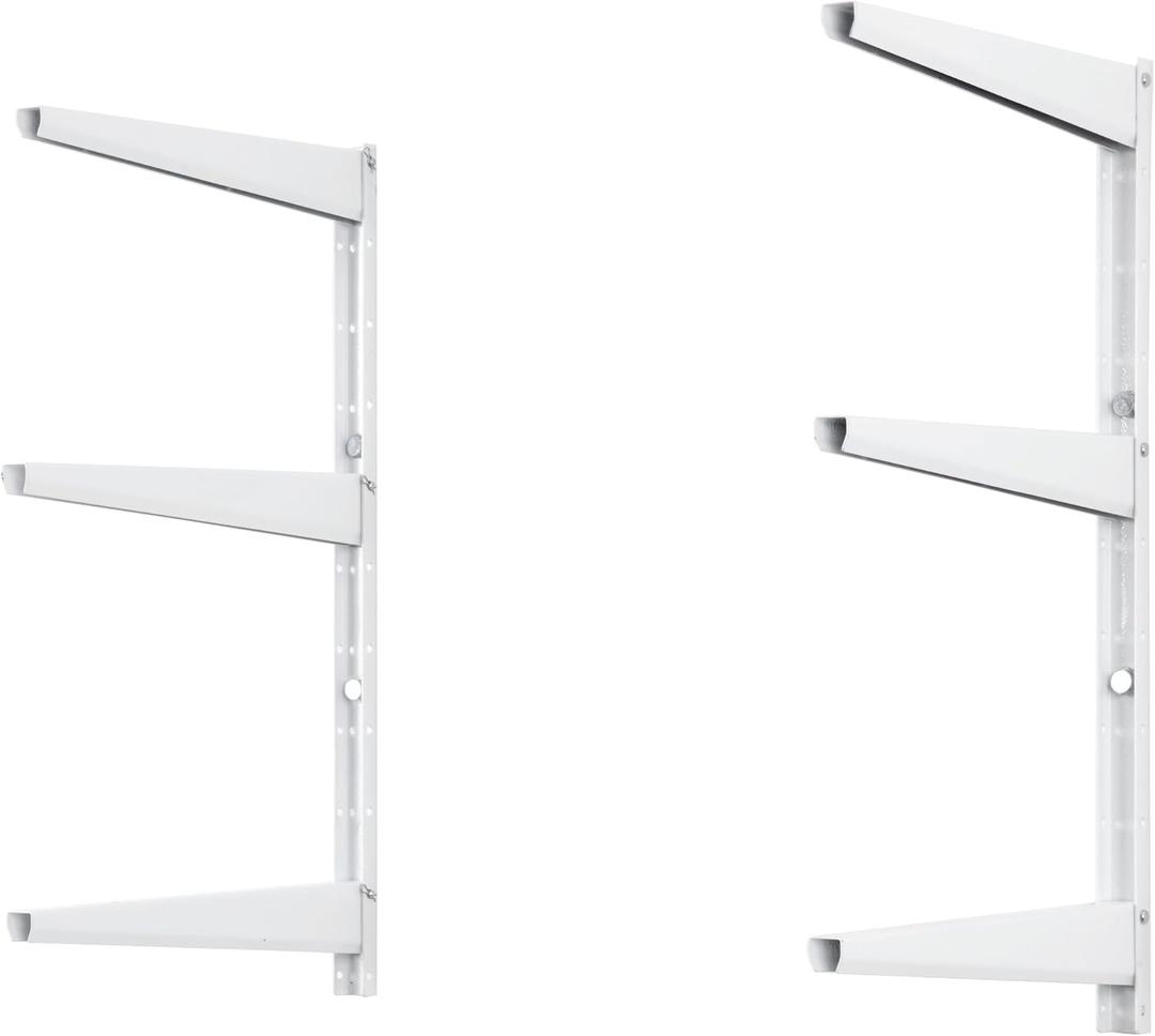 Delta Minimalistic White Shelf Brackets Cycle, Set of 6 Fully Adjustable 12-inch Heavy Duty Shelf Brackets, Holds Up to 480 lbs, Modern Shelf Bracket for Wood Shelves