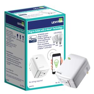 Leviton Decora Smart Plug-in Outlet with Z-Wave Technology, Repeater/Range Extender, DZPA1-2BW, White